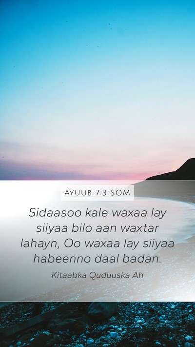Ayuub 7:3 SOM Bible Verse Image