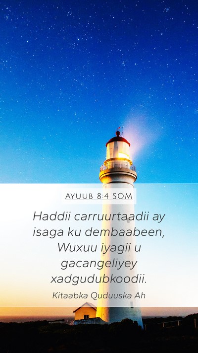 Ayuub 8:4 SOM Bible Verse Image