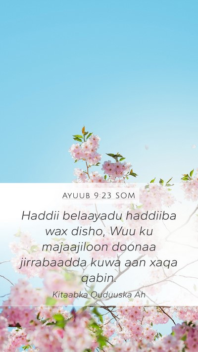 Ayuub 9:23 SOM Bible Verse Image