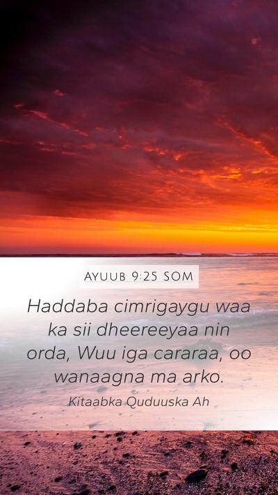 Ayuub 9:25 SOM Bible Verse Image