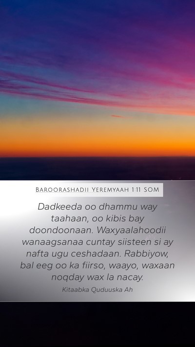 Baroorashadii Yeremyaah 1:11 SOM Bible Verse Image