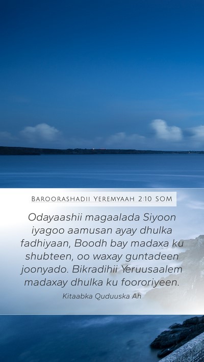 Baroorashadii Yeremyaah 2:10 SOM Bible Verse Image