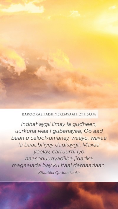 Baroorashadii Yeremyaah 2:11 SOM Bible Verse Image