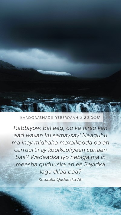 Baroorashadii Yeremyaah 2:20 SOM Bible Verse Image