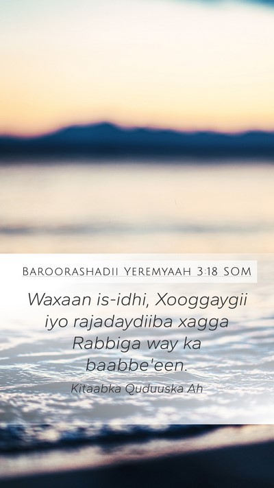 Baroorashadii Yeremyaah 3:18 SOM Mobile Phone Wallpaper - Waxaan is-idhi, Xooggaygii iyo rajadaydiiba xagga - Mobile Bible Verse Wallpaper