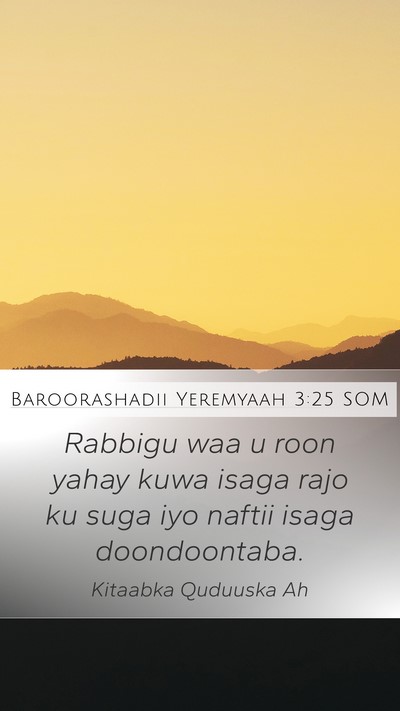 Baroorashadii Yeremyaah 3:25 SOM Bible Verse Image