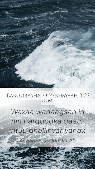 Baroorashadii Yeremyaah 3:27 SOM Bible Verse Image
