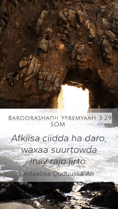 Baroorashadii Yeremyaah 3:29 SOM Bible Verse Image