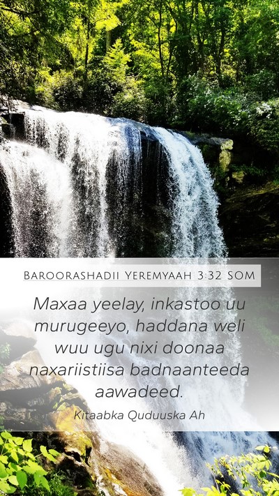 Baroorashadii Yeremyaah 3:32 SOM Bible Verse Image