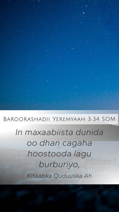 Baroorashadii Yeremyaah 3:34 SOM Bible Verse Image