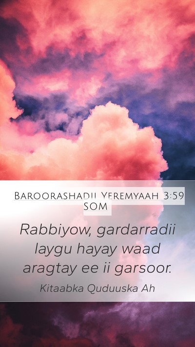 Baroorashadii Yeremyaah 3:59 SOM Bible Verse Image