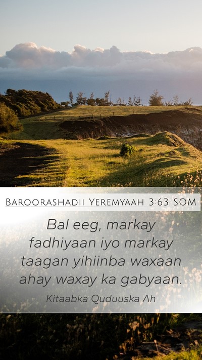 Baroorashadii Yeremyaah 3:63 SOM Bible Verse Image