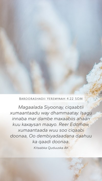 Baroorashadii Yeremyaah 4:22 SOM Bible Verse Image