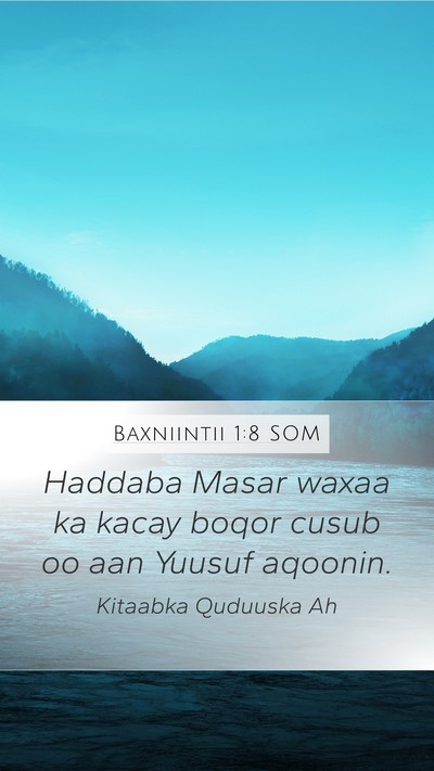 Baxniintii 1:8 SOM Bible Verse Image