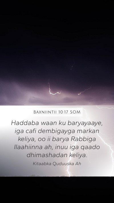 Baxniintii 10:17 SOM Bible Verse Image