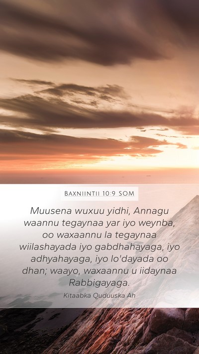 Baxniintii 10:9 SOM Bible Verse Image
