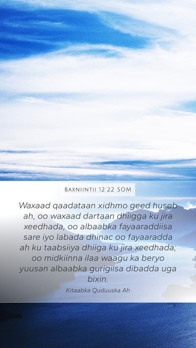 Baxniintii 12:22 SOM Bible Verse Image
