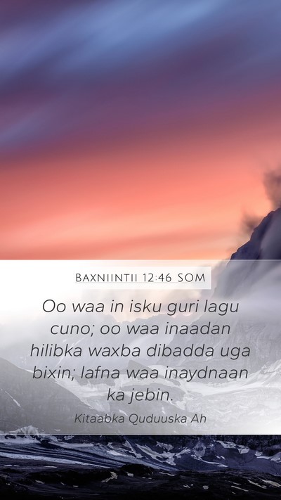 Baxniintii 12:46 SOM Bible Verse Image