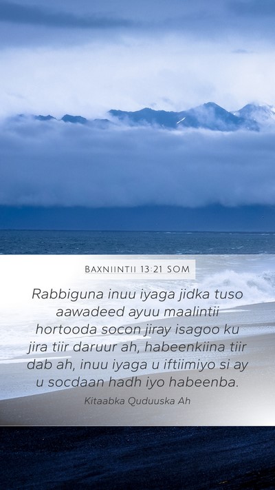 Baxniintii 13:21 SOM Bible Verse Image