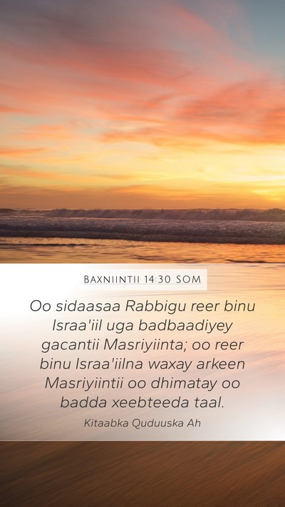 Baxniintii 14:30 SOM Bible Verse Image