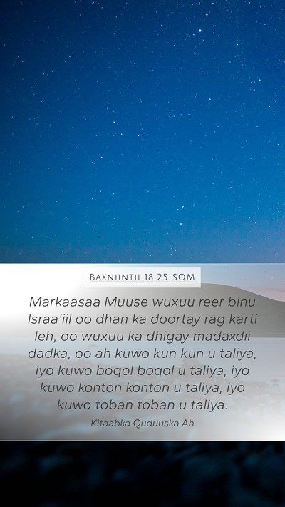 Baxniintii 18:25 SOM Bible Verse Image