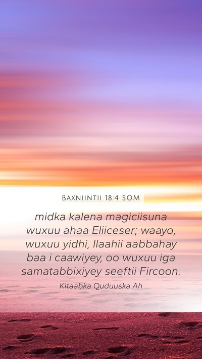 Baxniintii 18:4 SOM Mobile Phone Wallpaper - midka kalena magiciisuna wuxuu ahaa Eliiceser; - Mobile Bible Verse Wallpaper