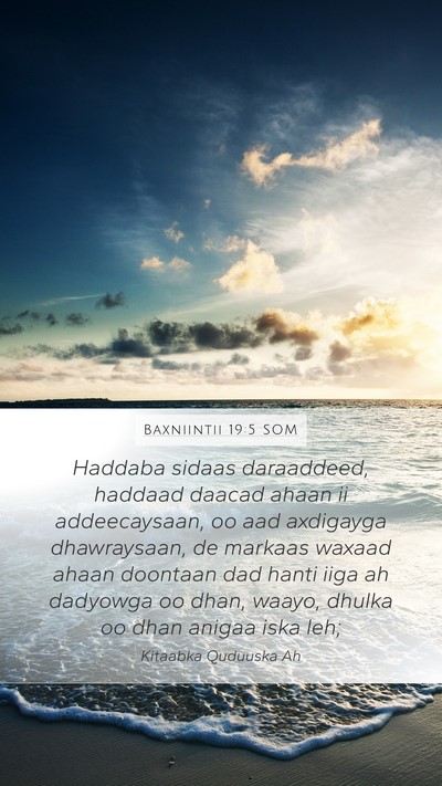 Baxniintii 19:5 SOM Bible Verse Image
