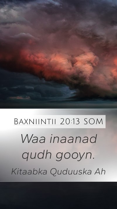 Baxniintii 20:13 SOM Bible Verse Image