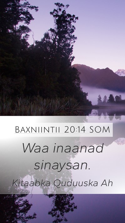 Baxniintii 20:14 SOM Bible Verse Image