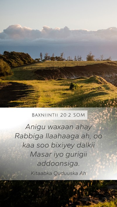 Baxniintii 20:2 SOM Bible Verse Image