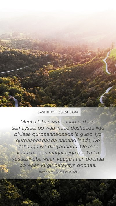 Baxniintii 20:24 SOM Bible Verse Image