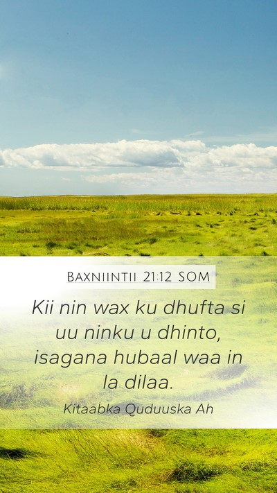 Baxniintii 21:12 SOM Bible Verse Image