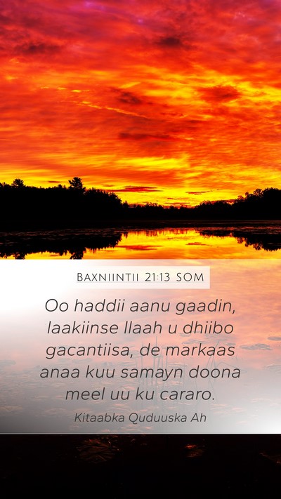 Baxniintii 21:13 SOM Bible Verse Image