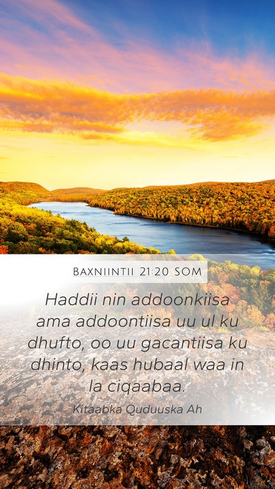 Baxniintii 21:20 SOM Bible Verse Image