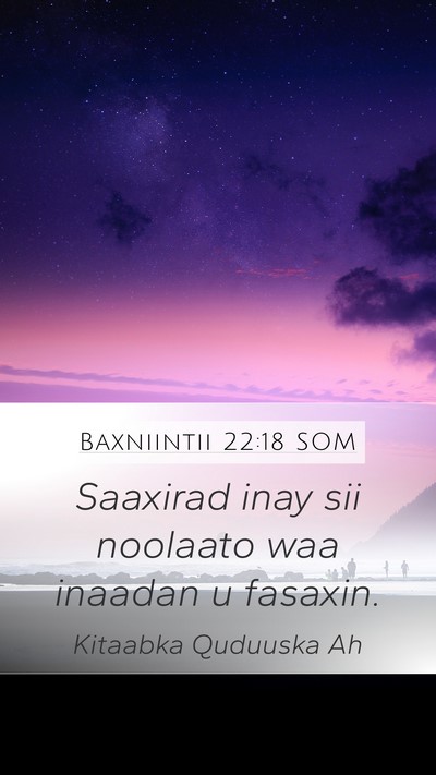 Baxniintii 22:18 SOM Bible Verse Image