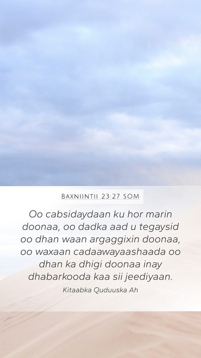 Baxniintii 23:27 SOM Bible Verse Image