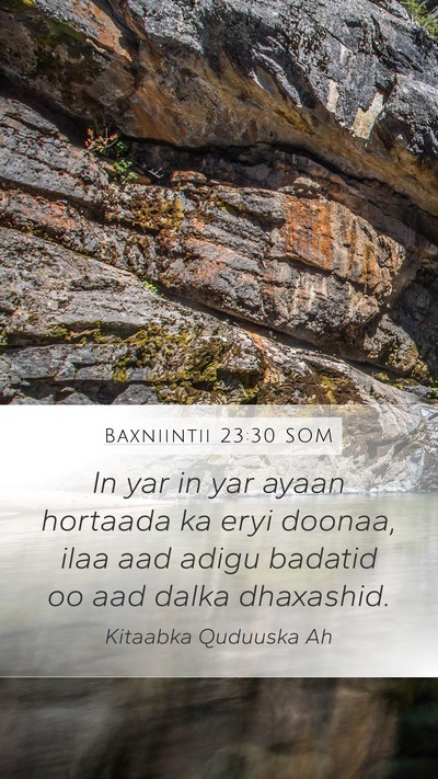 Baxniintii 23:30 SOM Bible Verse Image