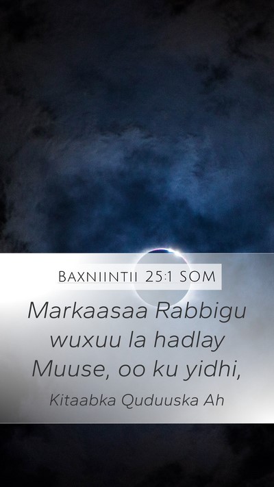 Baxniintii 25:1 SOM Bible Verse Image
