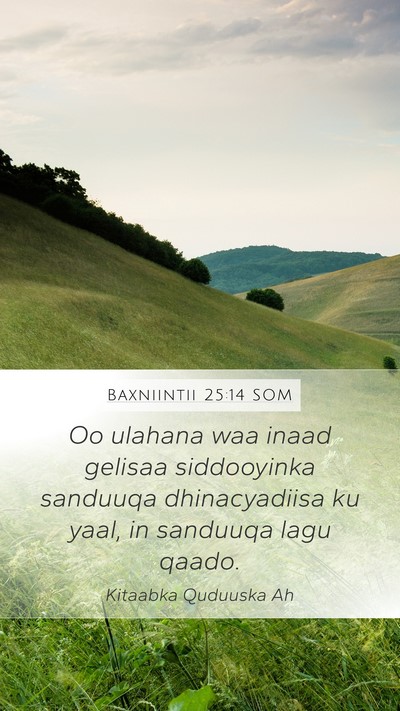 Baxniintii 25:14 SOM Bible Verse Image