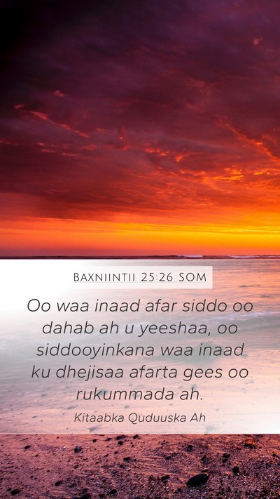 Baxniintii 25:26 SOM Mobile Phone Wallpaper - Oo waa inaad afar siddo oo dahab ah u yeeshaa, oo - Mobile Bible Verse Wallpaper