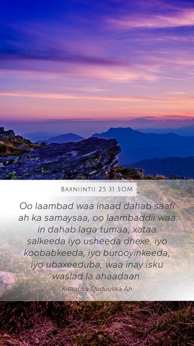 Baxniintii 25:31 SOM Bible Verse Image