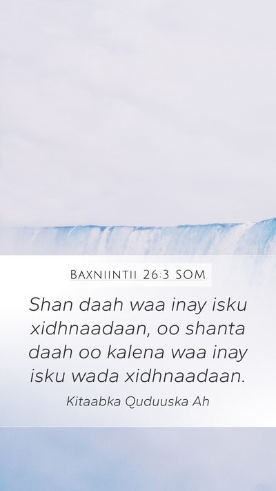Baxniintii 26:3 SOM Mobile Phone Wallpaper - Shan daah waa inay isku xidhnaadaan, oo shanta - Mobile Bible Verse Wallpaper