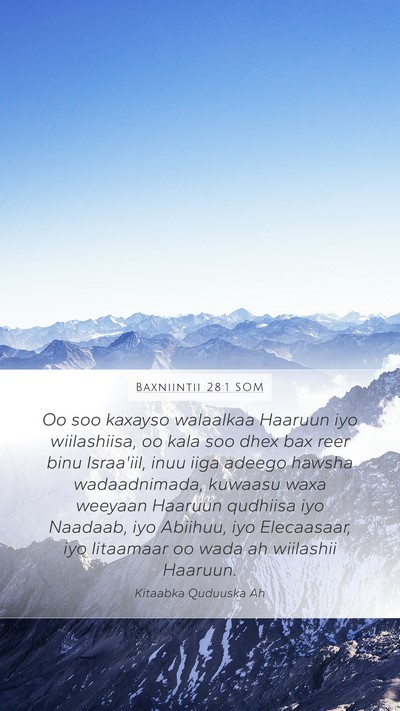 Baxniintii 28:1 SOM Bible Verse Image