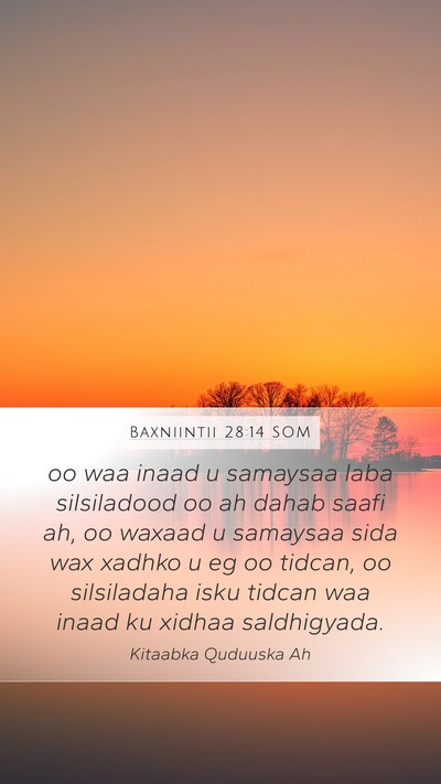 Baxniintii 28:14 SOM Bible Verse Image