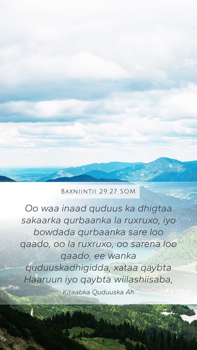 Baxniintii 29:27 SOM Bible Verse Image