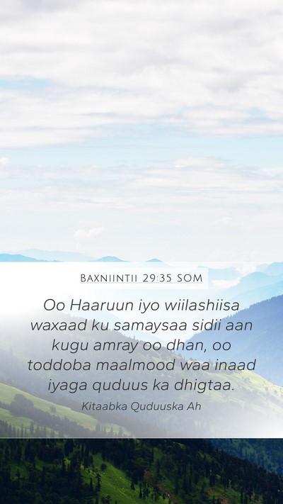 Baxniintii 29:35 SOM Mobile Phone Wallpaper - Oo Haaruun iyo wiilashiisa waxaad ku samaysaa - Mobile Bible Verse Wallpaper