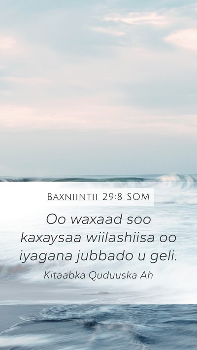 Baxniintii 29:8 SOM Bible Verse Image