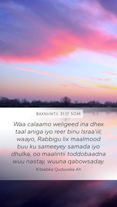 Baxniintii 31:17 SOM Bible Verse Image