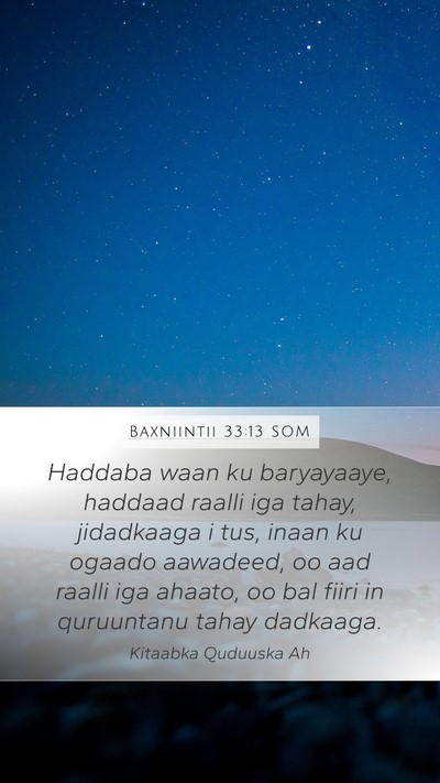 Baxniintii 33:13 SOM Bible Verse Image
