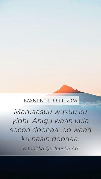 Baxniintii 33:14 SOM Bible Verse Image